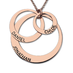Three Disc Necklace for Mothers - Rose Gold